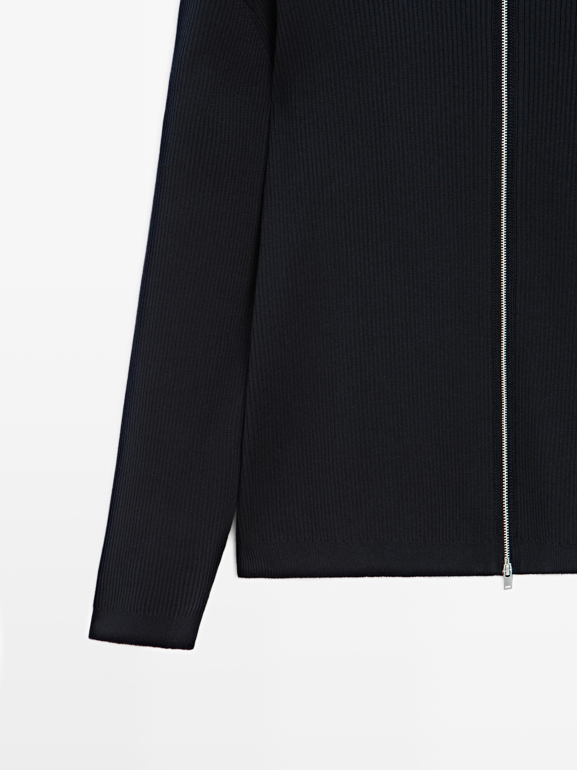 Cardigan en coton avec fermeture Éclair